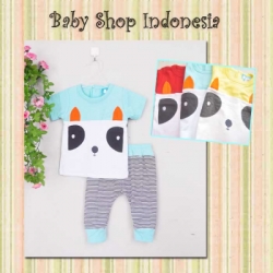 Setelan Kaos Anak Panda Face Br LU327 67  large